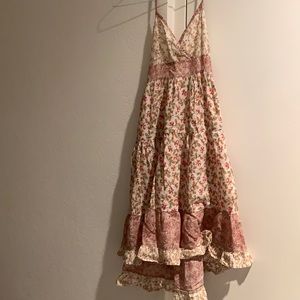Zara Floral Kids Dress - Red and Cream
